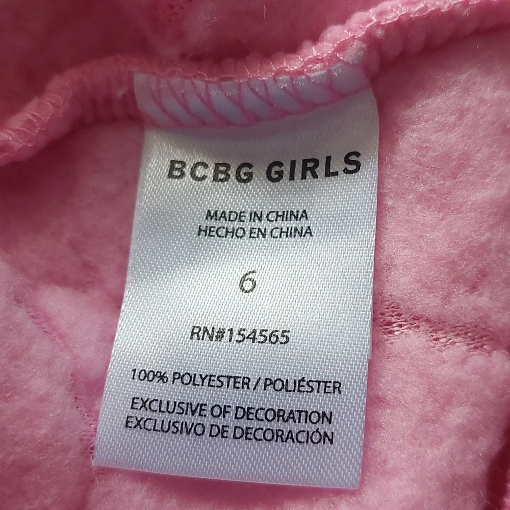 BCBG Girls set of 3 piece plush leggings top pullover‎ pink size 6